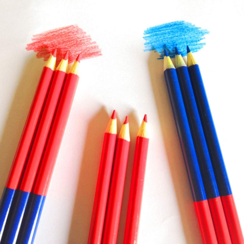YOLUFER Checking Pencils Red and Blue Erasable Pencils Pre-Sharpened #2 HB for Checking Map Coloring Tests Grading (24 Pieces) - Image 5